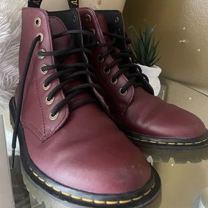 Dr. Martens Luana Combat Boots Cherry Red